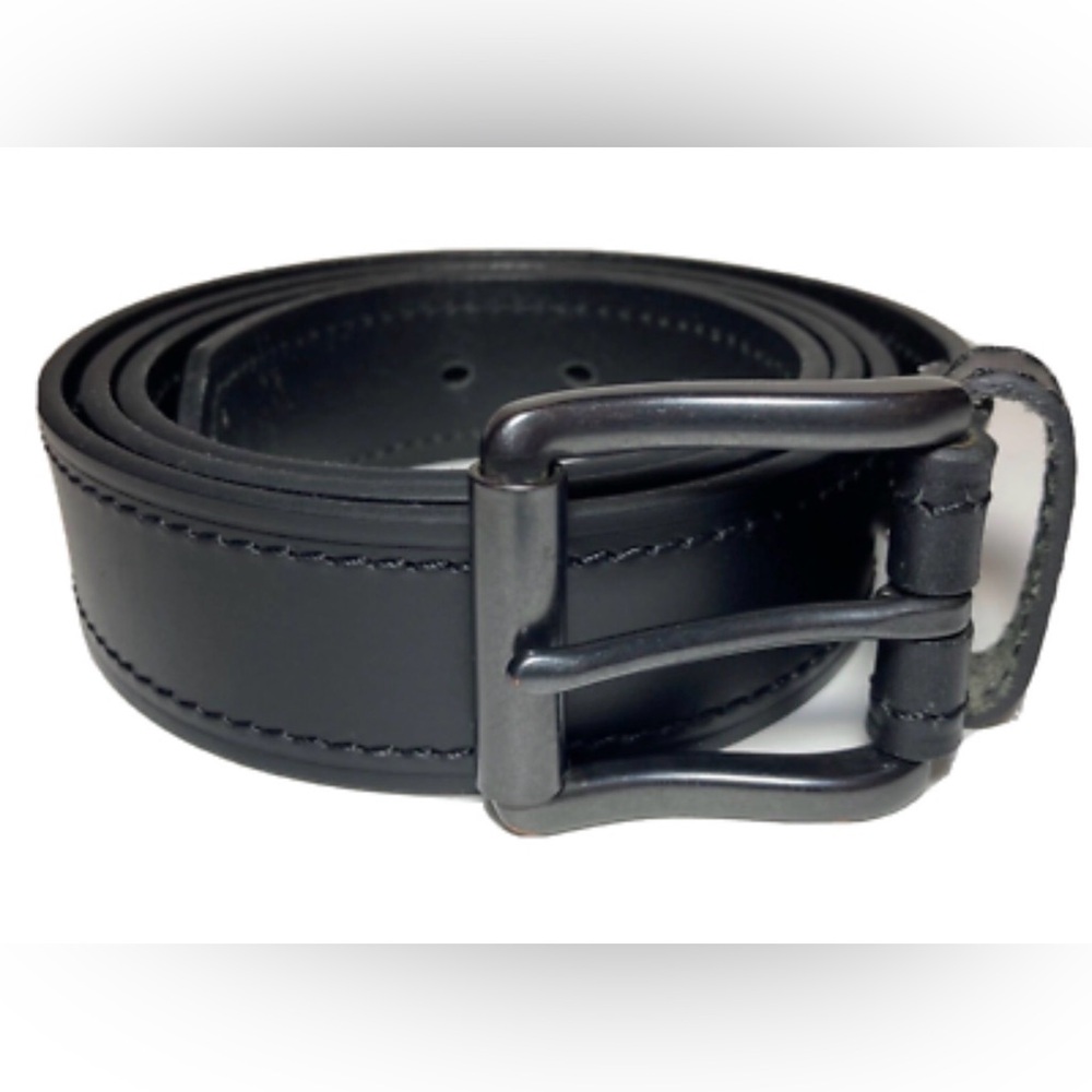 Dickies Leather Belt--Black Stitch Dk Steel Roll‎ Buckle Size 44